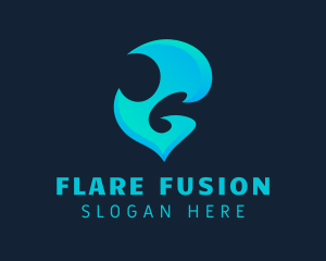Flare - Blue Flame Element logo design