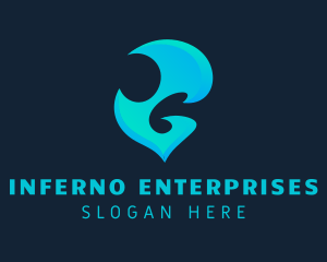 Blue Flame Element logo design