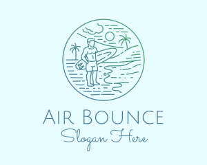 Surfer Tropical Island  logo design