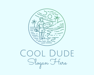 Dude - Surfer Tropical Island logo design