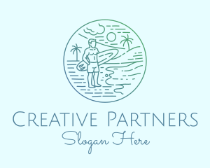 Surfer Tropical Island  logo design