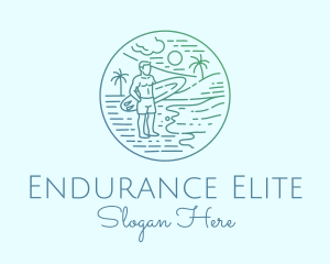 Surfer Tropical Island  logo design