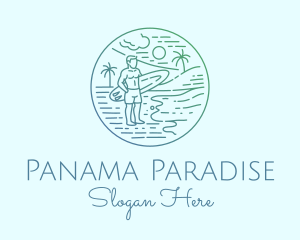 Surfer Tropical Island  logo design