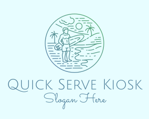 Surfer Tropical Island  logo design