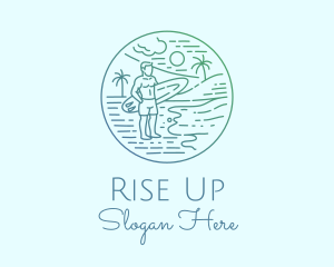 Surfer Tropical Island  logo design