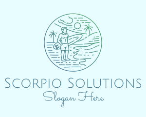 Surfer Tropical Island  logo design