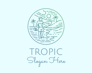 Surfer Tropical Island  logo design