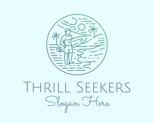 Surfer Tropical Island  logo design