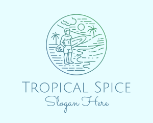 Surfer Tropical Island  logo design