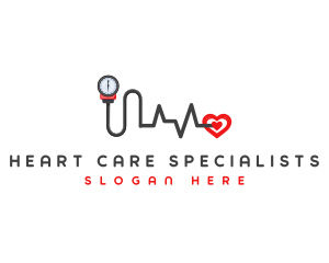Cardiologist - Diagnostic Heartbeat Gauge logo design