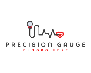 Diagnostic Heartbeat Gauge logo design