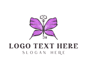 Luxe Butterfly Key logo design