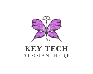 Key - Luxe Butterfly Key logo design