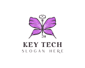 Luxe Butterfly Key logo design