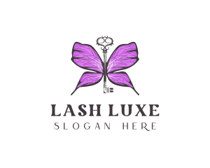 Luxe Butterfly Key logo design