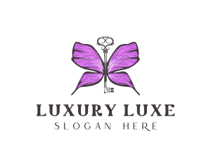 Luxe Butterfly Key logo design