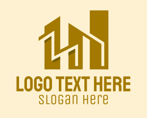 High Rise - Gold Urban City logo design