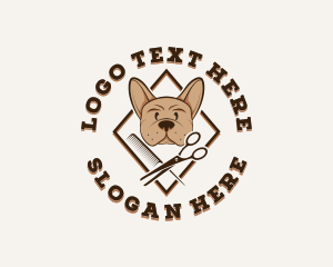 French Bulldog - Dog Pet Grooming logo design