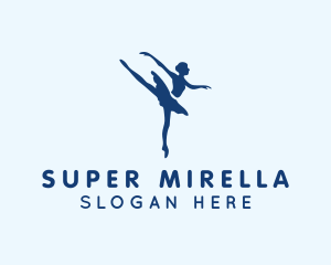 Blue - Girl Ballet Dancing logo design