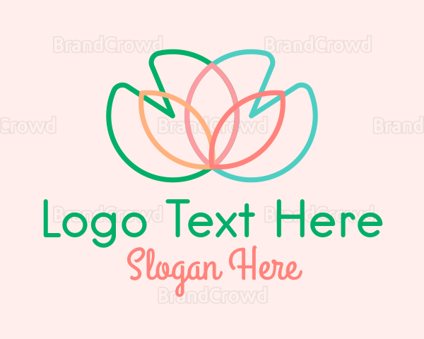 Multicolor Lotus Flower Logo