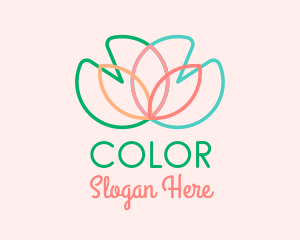 Yoga - Multicolor Lotus Flower logo design