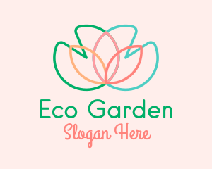 Multicolor Lotus Flower  logo design