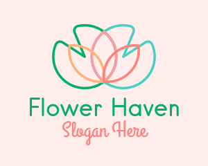 Multicolor Lotus Flower  logo design