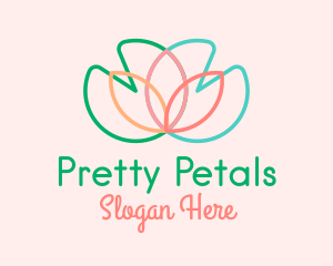 Multicolor Lotus Flower  logo design