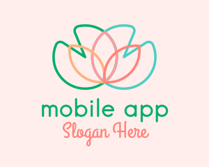 Yoga - Multicolor Lotus Flower logo design