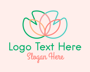 Multicolor Lotus Flower  Logo