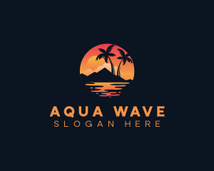 Beach Vacation Island logo design