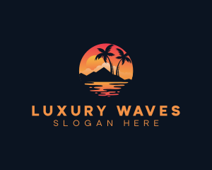 Beach Vacation Island logo design