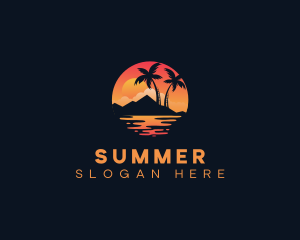 Beach Vacation Island logo design