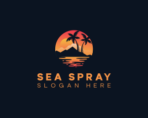 Beach Vacation Island logo design