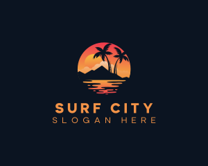 Beach Vacation Island logo design