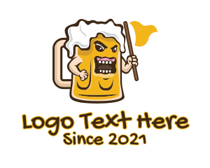 Lager - Angry Beer Mug logo design