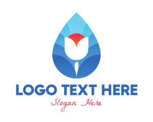 Tear - Blue Sapphire Flower logo design