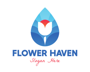 Blue Sapphire Flower logo design