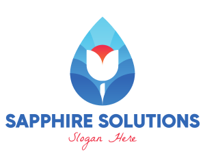 Sapphire - Blue Sapphire Flower logo design