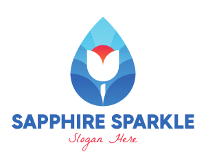 Blue Sapphire Flower logo design