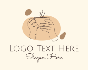 Coffee Shop - Monoline Hand Coffee logo design