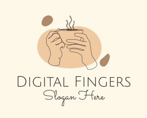 Fingers - Monoline Hand Coffee logo design