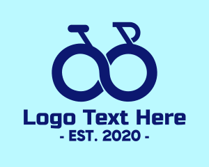 Blue Bicycle - Blue Infinity Bike logo design