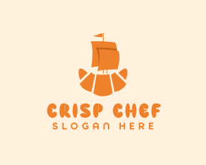 Ship Croissant Bread logo design