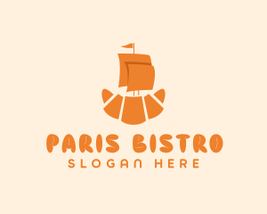 Ship Croissant Bread logo design