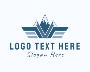 Tourist Spot - Himalayas Mountain Range Wings logo design