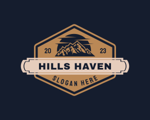 Rustic Mountain Hiking logo design