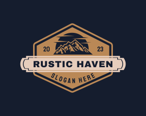 Rustic Mountain Hiking logo design