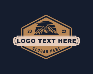 Retro - Rustic Mountain Hiking logo design