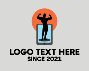 Cellphone - Bodybuilder Mobile App logo design